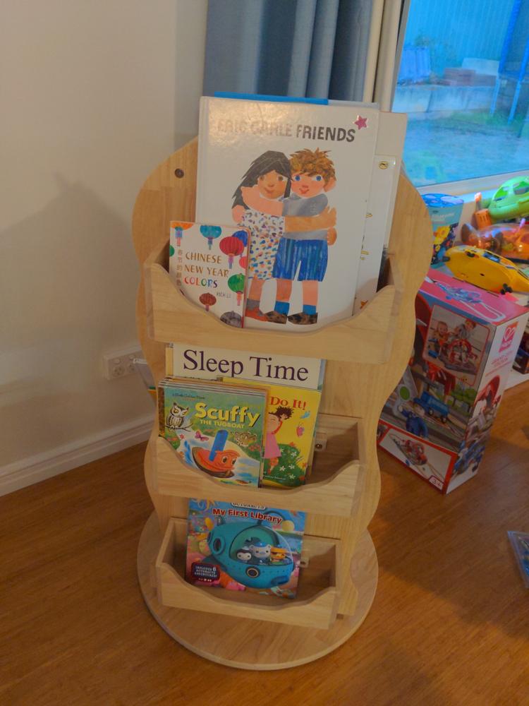 Bunny Tickles - Revolving Solid Wood Bookcase - Customer Photo From Arlene Duivenbode