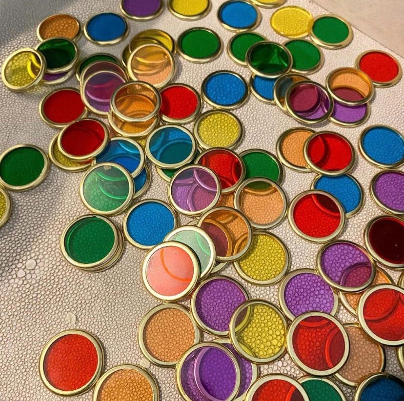 Learn & Grow - Metal Rimmed Counting Chips - Customer Photo From Angie Haywood