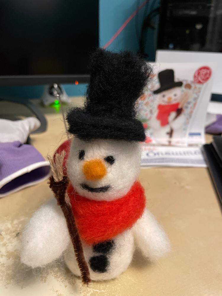 Festive Snowman Needle Felting Kit - Customer Photo From Charlie