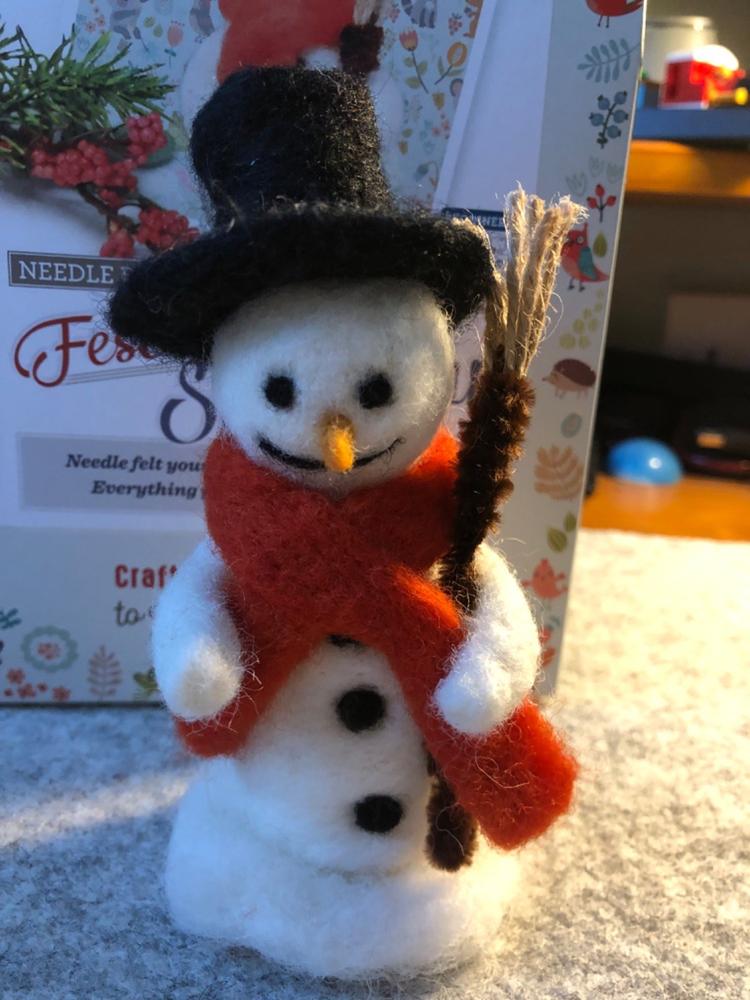 Festive Snowman Needle Felting Kit - Customer Photo From Kathryn Ryman