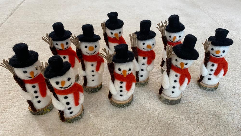 Festive Snowman Needle Felting Kit - Customer Photo From Judy Ryder