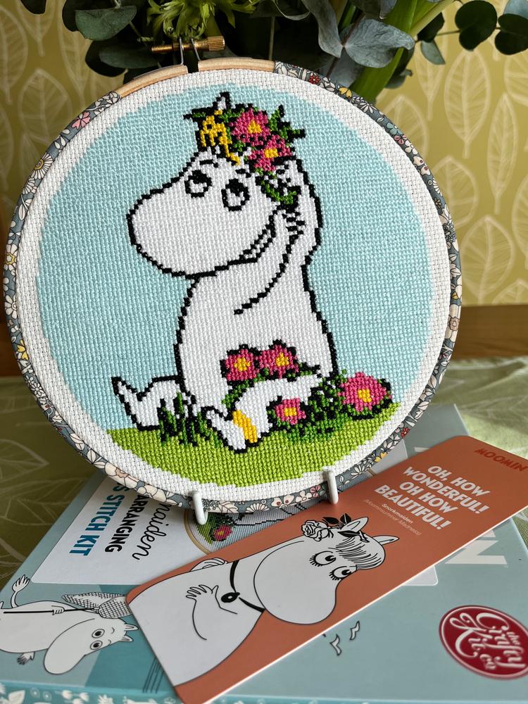 Moomin Cross Stitch Kit - Snorkmaiden Flower Arranging - Customer Photo From Sue