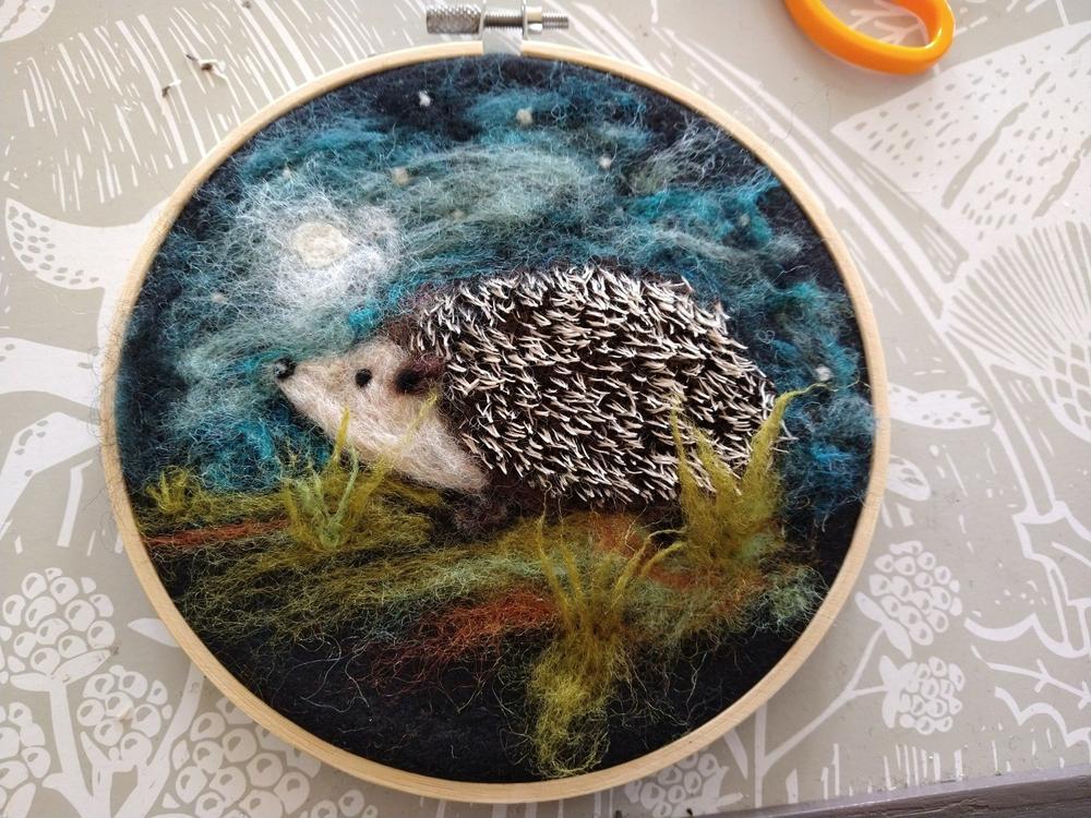 Hedgehog in a Hoop Needle Felting Kit - Customer Photo From Rebecca Satchwell