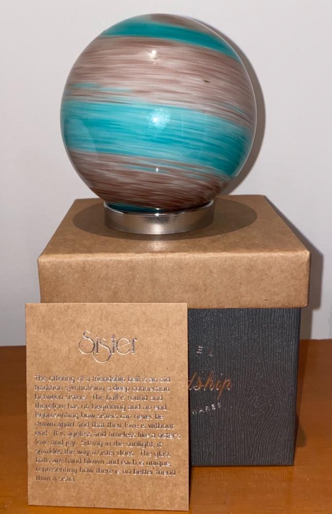 Sister Friendship Ball Aqua and Aubergine - Customer Photo From Tracey Rigney 