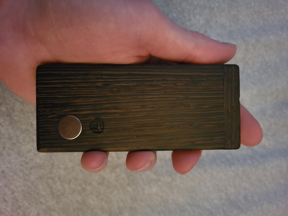 FutoStash Z + Glass Futo Z-Hitter - Wenge Exotic Wood - Crossover Hybrid Case for Vaporizers and Old School Glass One Hitters - Made by Futo - Customer Photo From Miles Carter