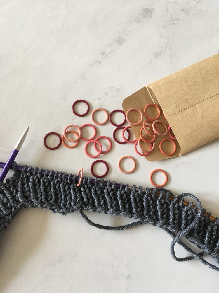 Large Stitch Markers for Knitting Needles - Set of 32 Seamless Rings - Customer Photo From Michelle