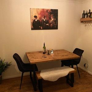 Rustic Dining Table Set - Thin Trapezium Legs - Customer Photo From Robyn