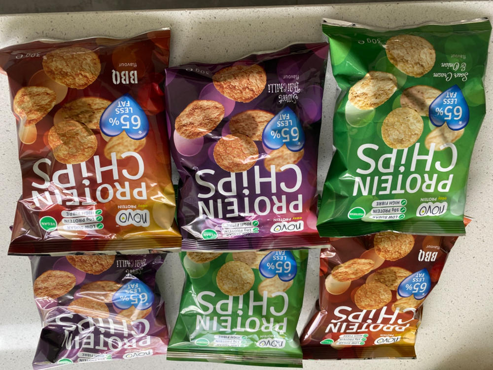Novo Nutrition Protein Chips - Bland Selv (6x 30g) - Customer Photo From Henriette Frost