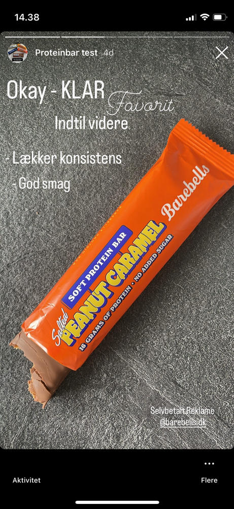 Barebells Soft Protein Bar - Salted Peanut Caramel (12x 55g) - Customer Photo From Maiken Ilsøe Pedersen