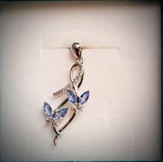 diyjewelry Butterfly Necklace Infinity Pendant with Blue Swarovski Crystals,Butterfly Jewelry Gifts Review