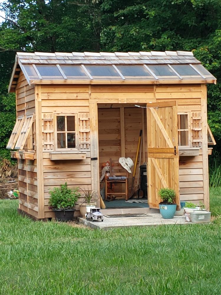 Cedarshed Cabana Backyard & Pool Shed - Customer Photo From Laura