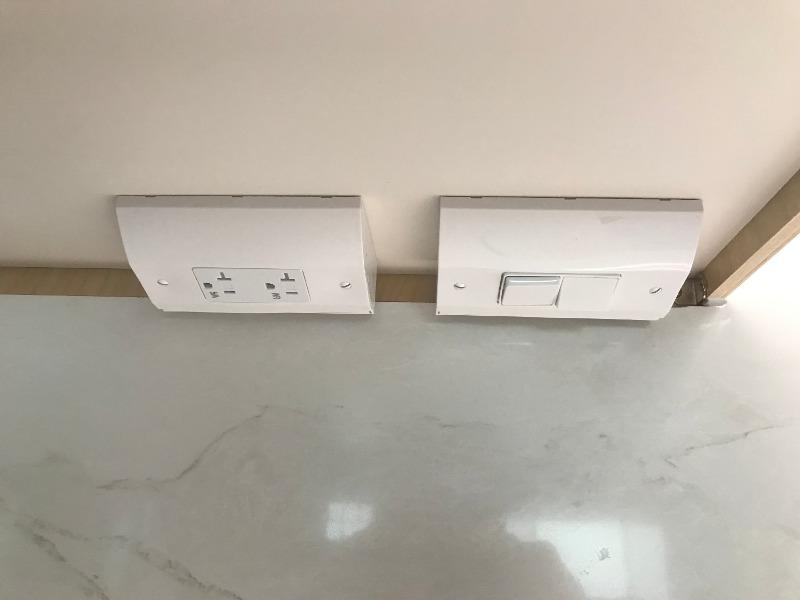 Under Cabinet Angled Power Strip Low Profile 20A 2 Power Outlet, White - Customer Photo From David Gillem