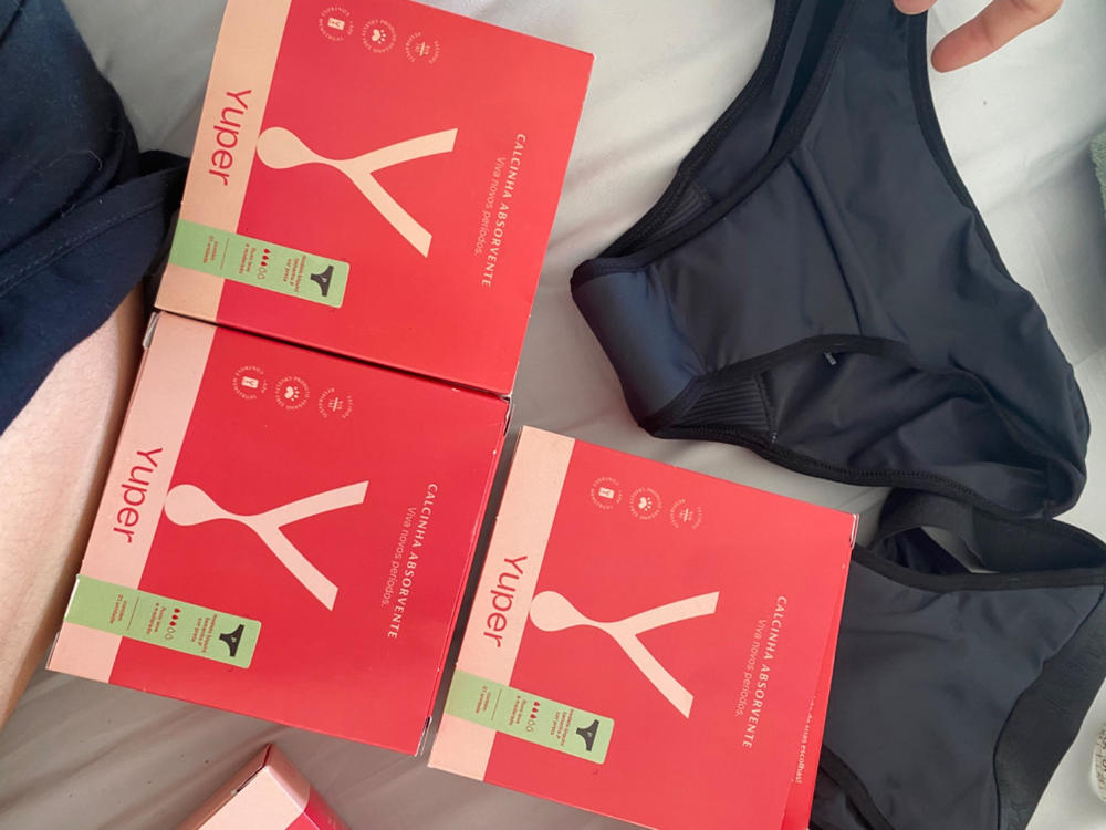 Kit Leve 5 Pague 2: Coletor Menstrual + Disco Menstrual + Esterilizador + Calcinha Biquíni + Yuper Clean - Customer Photo From Emylinn L.