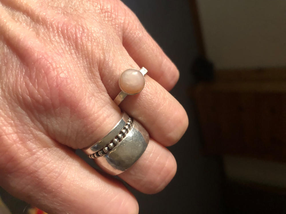 Gemstone Stacking Rings - Opal, Chrysoprase, Lapis, Malachite or Moonstone - Customer Photo From Connie Grier