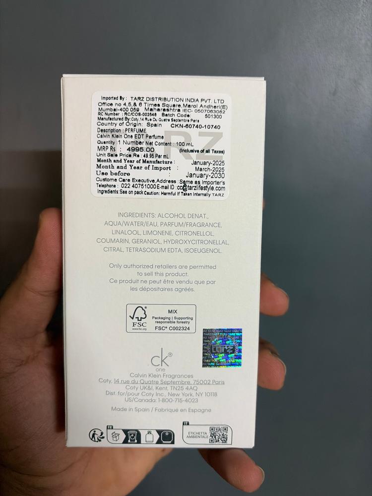 Calvin Klein CK One Eau de Toilette for Men - Customer Photo From Ezrus Nixon