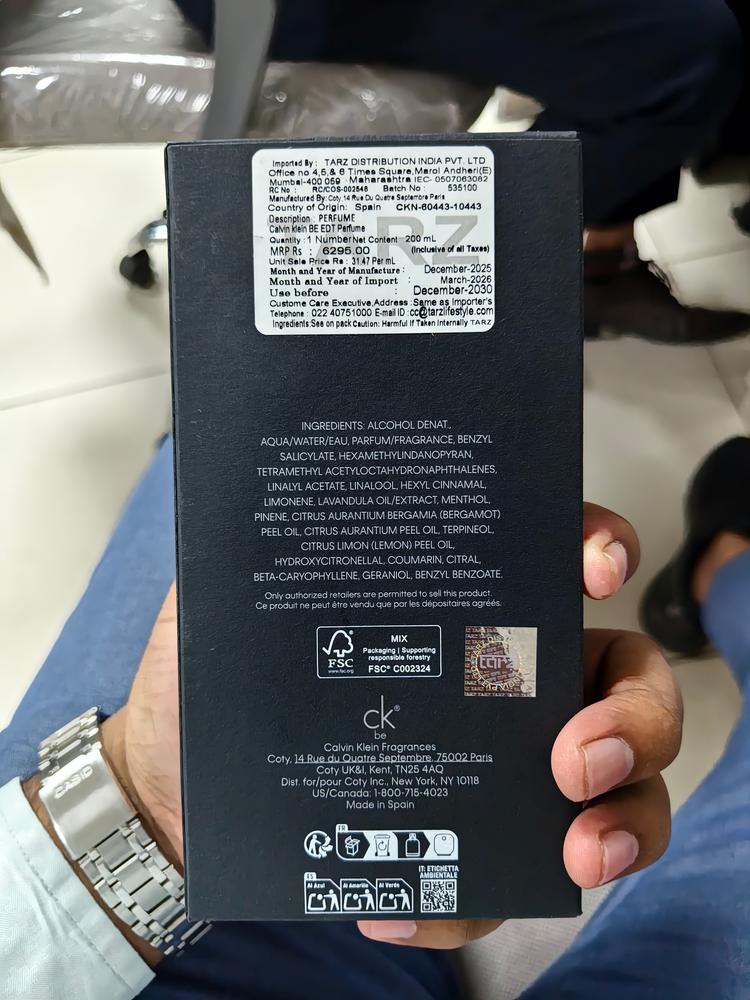 Calvin Klein CK Be Eau de Toilette for Men - Customer Photo From Prasad 