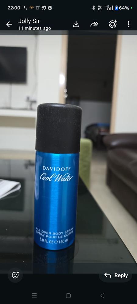 Davidoff Cool Water Body Spray for Men - Customer Photo From T K Anujee