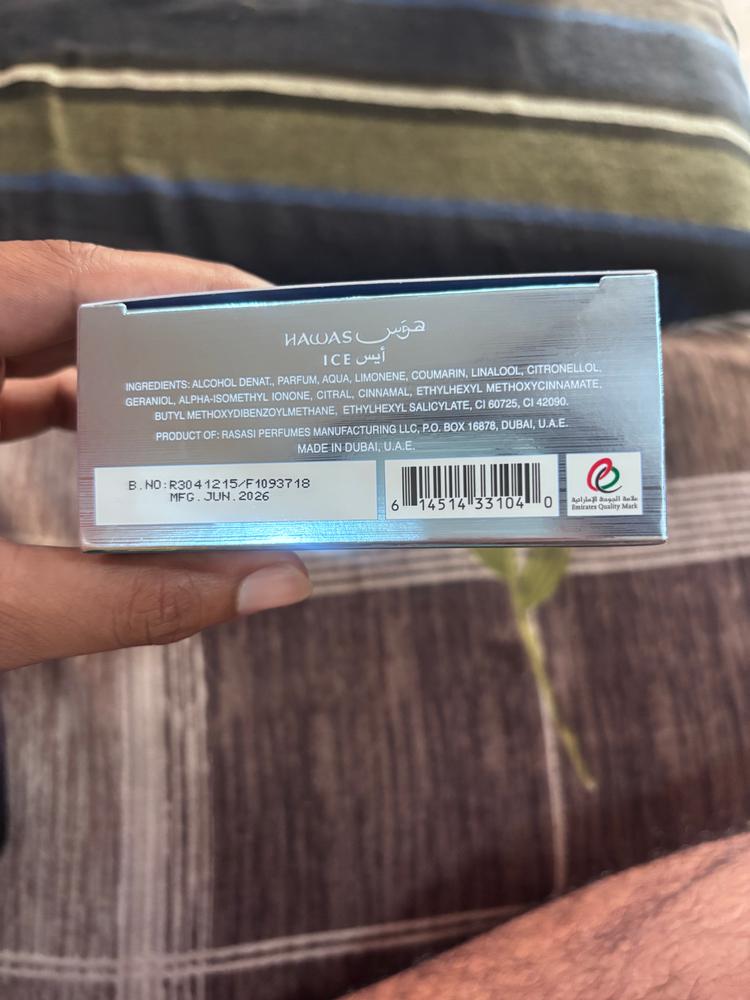 Rasasi Hawas Ice Eau de Parfum for Men - Customer Photo From Rahul Yadav