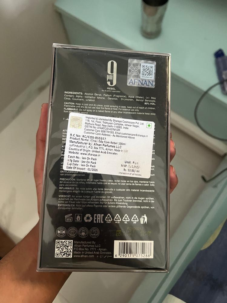Afnan 9PM Rebel Eau de Parfum for Men - Customer Photo From Sai