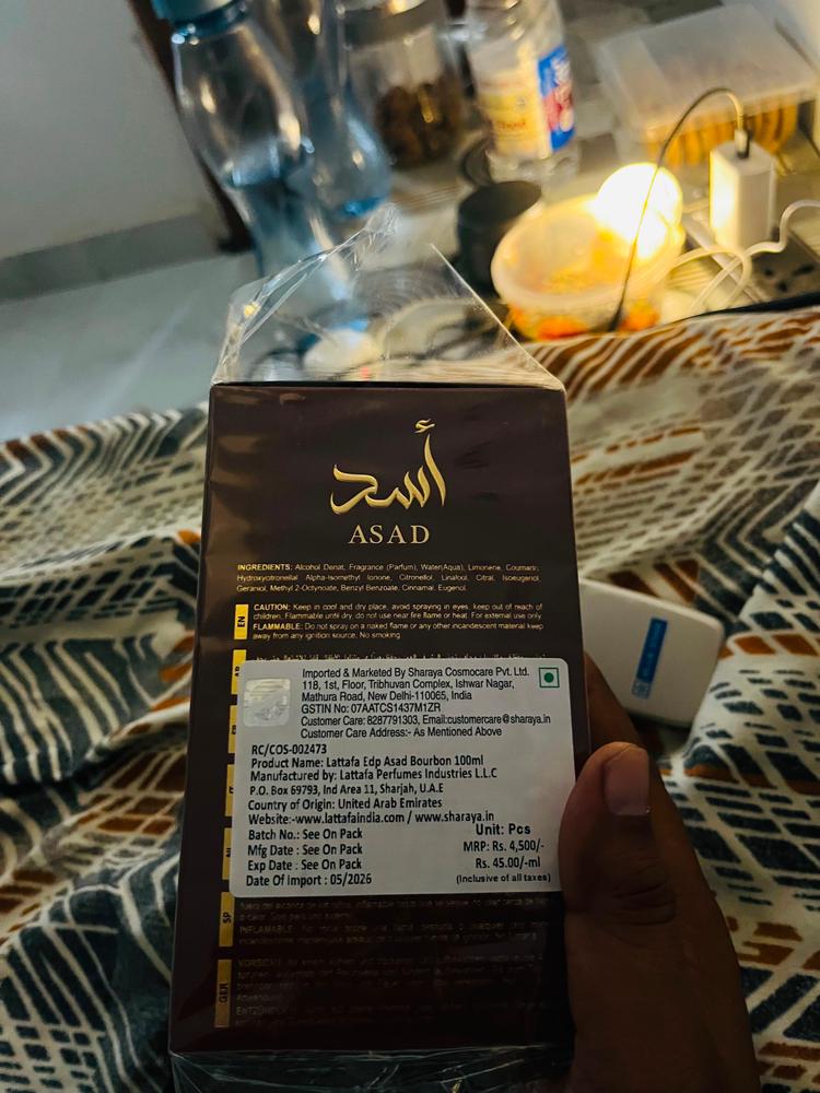 Lattafa Asad Bourbon Eau de Parfum for Men - Customer Photo From Vaishali Pandey