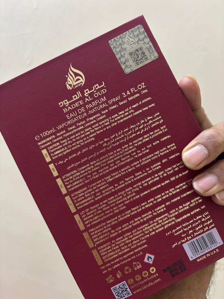 Lattafa Badee Al Oud Sublime Eau de Parfum for Unisex - Customer Photo From Harshita