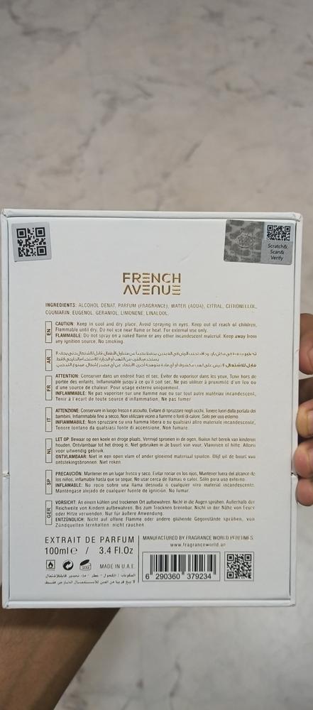 French Avenue Aromatix Platine Blanc Extrait de Parfum for Men - Customer Photo From Vaibhav wani
