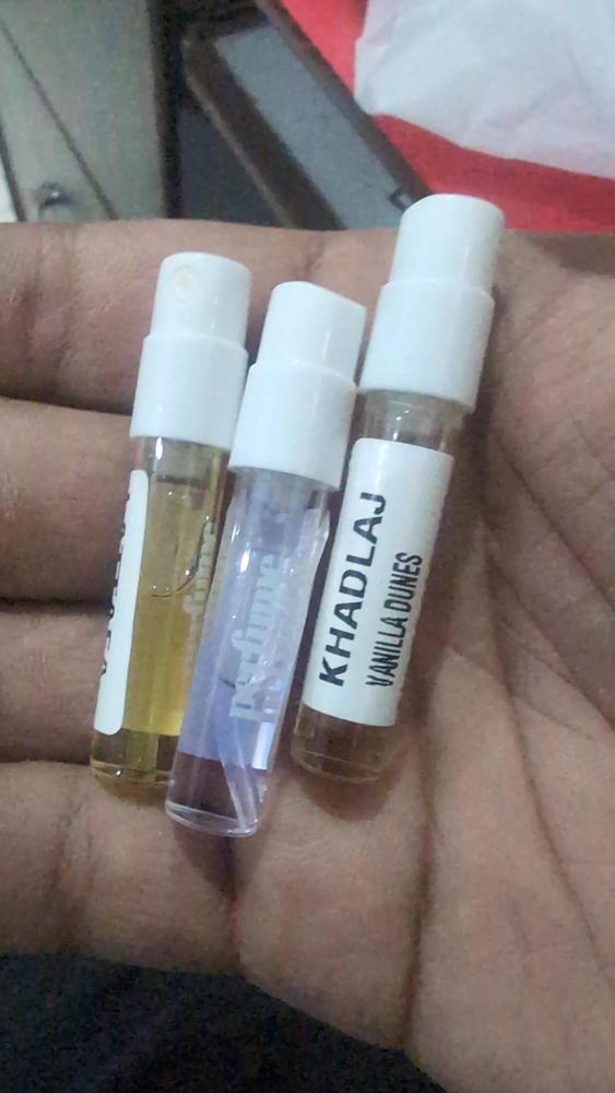 Khadlaj Island Sampling Set(Island, Dreams, Vanilla Dunes) 3 x 1ml - Customer Photo From Kanishk Goel