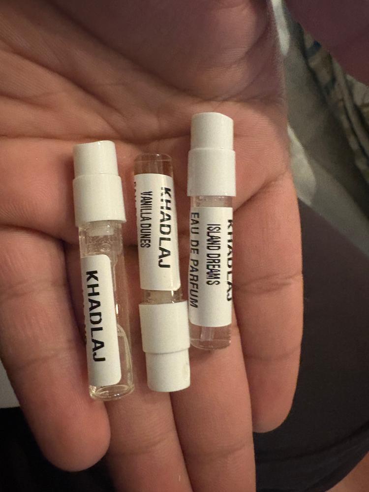Khadlaj Island Sampling Set(Island, Dreams, Vanilla Dunes) 3 x 1ml - Customer Photo From sarvam singhal