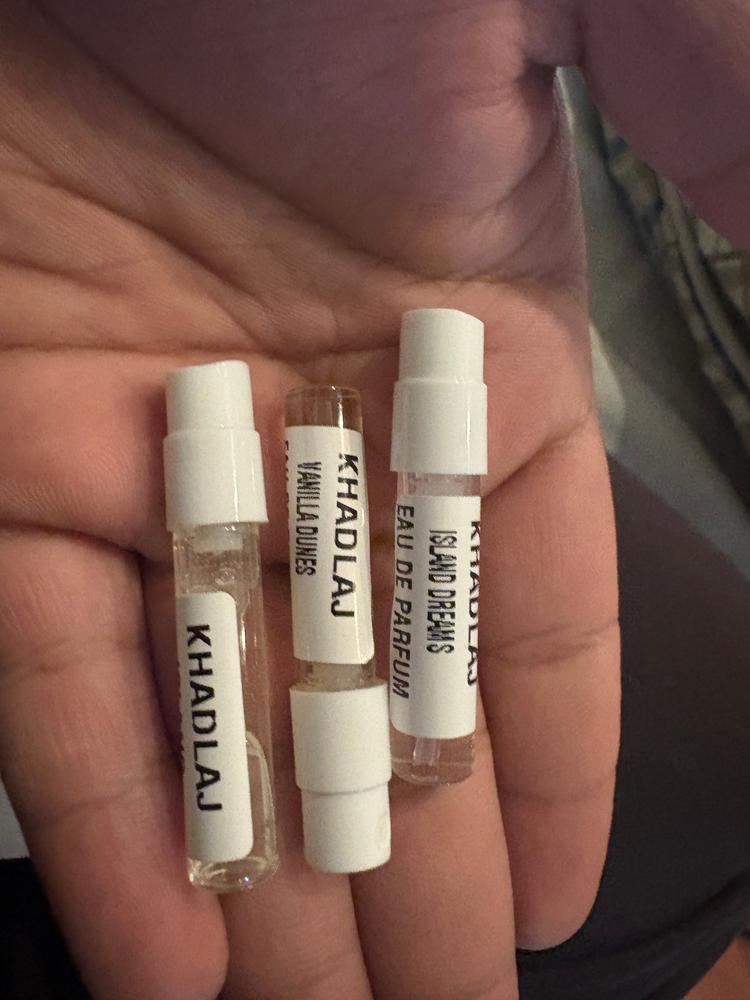 Khadlaj Island Sampling Set(Island, Dreams, Vanilla Dunes) 3 x 1ml - Customer Photo From sarvam singhal