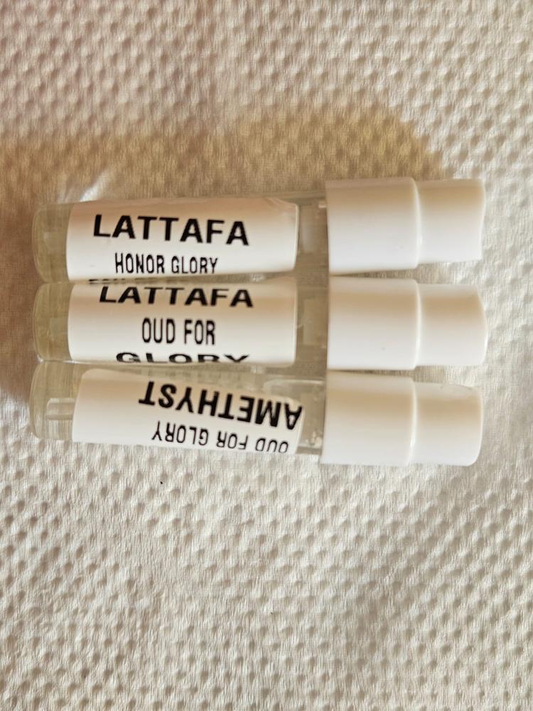Lattafa Badee Sampling Set ( Oud for Glory, Amythest, Honor & Glory) 3 x 1ml - Customer Photo From Aman Raizada