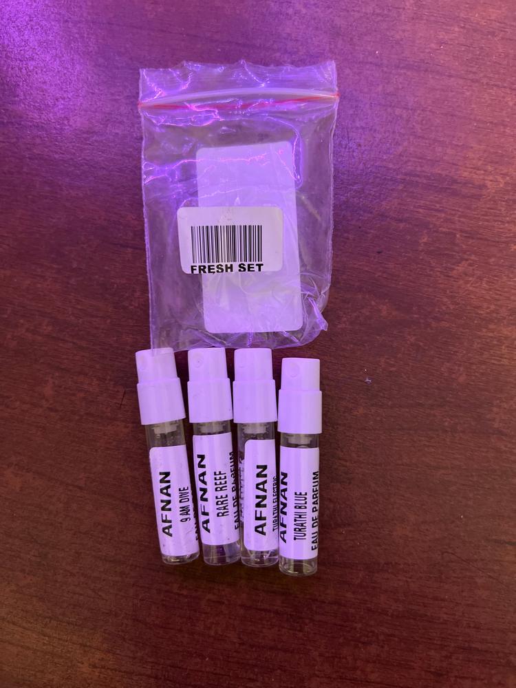 Afnan Fresh Sampling Set (Turathi, Turathi Electric, 9 AM Dive, Rare Reef) 4 x 1ml - Customer Photo From Soumik Chatterjee