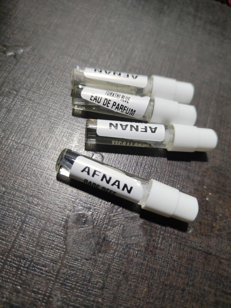 Afnan Fresh Sampling Set (Turathi, Turathi Electric, 9 AM Dive, Rare Reef) 4 x 1ml - Customer Photo From Sainath Habib