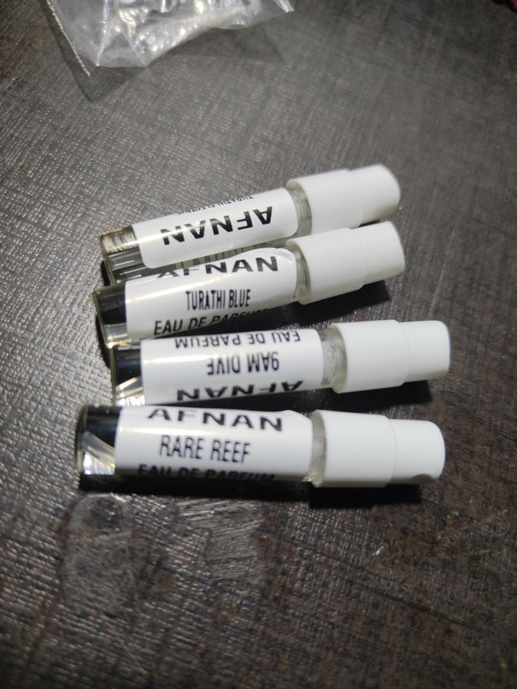 Afnan Fresh Sampling Set (Turathi, Turathi Electric, 9 AM Dive, Rare Reef) 4 x 1ml - Customer Photo From Sainath Habib