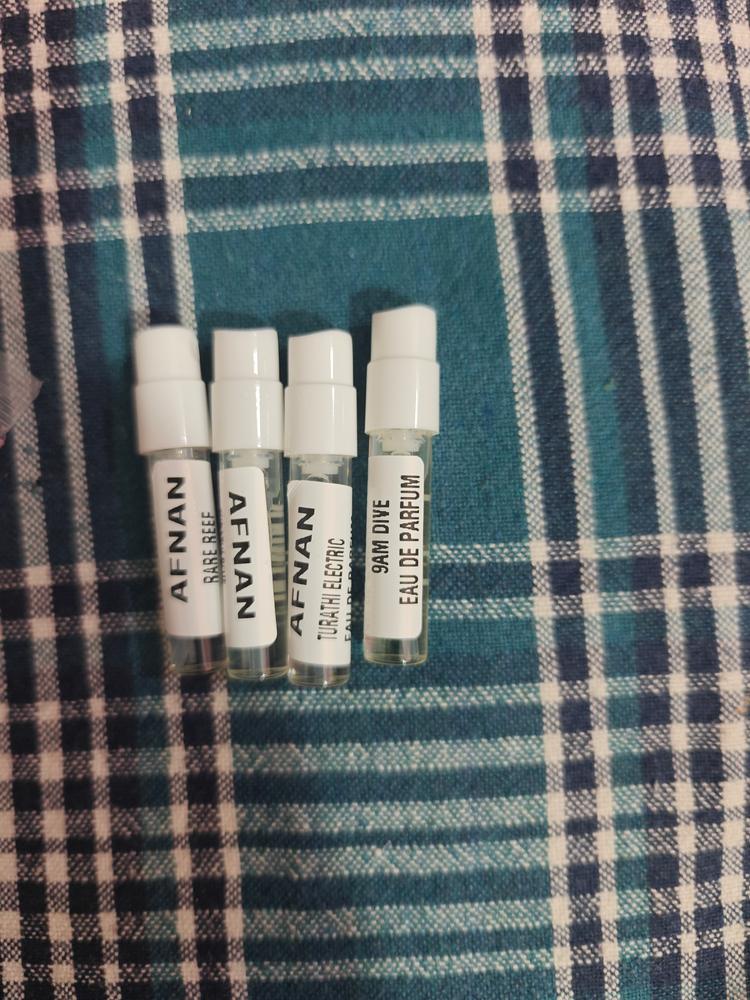 Afnan Fresh Sampling Set (Turathi, Turathi Electric, 9 AM Dive, Rare Reef) 4 x 1ml - Customer Photo From Aniket Umaji Sonawane