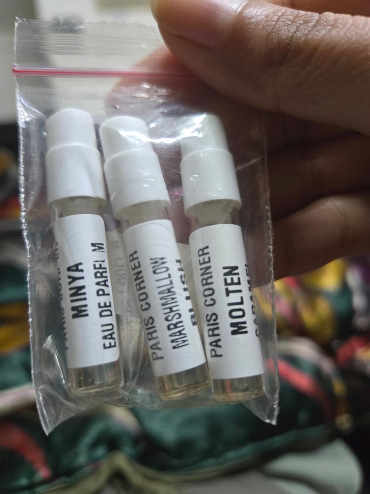 Paris Corner Best Sampling Set(Marshmallow Blush, Molten Caramel, Minya) 3 x 1ml - Customer Photo From Deeksha 