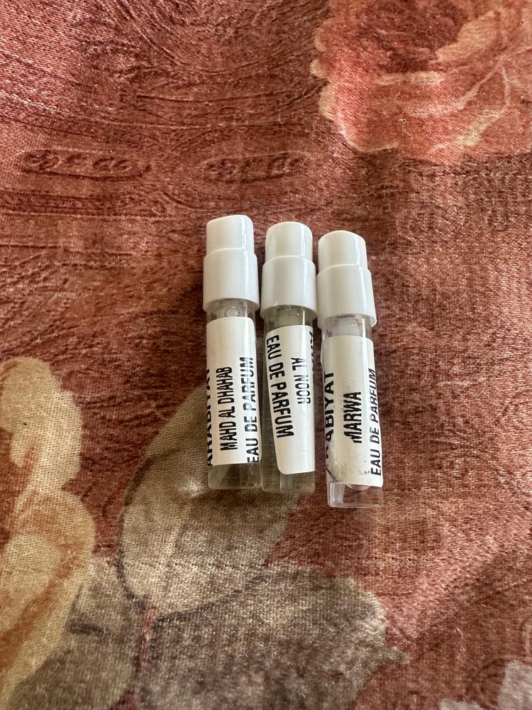 Arabiyat Sampling Set (Marwa, Mahd al Dhahab, Al Noor) 3 x 1ml - Customer Photo From Umang Panchal