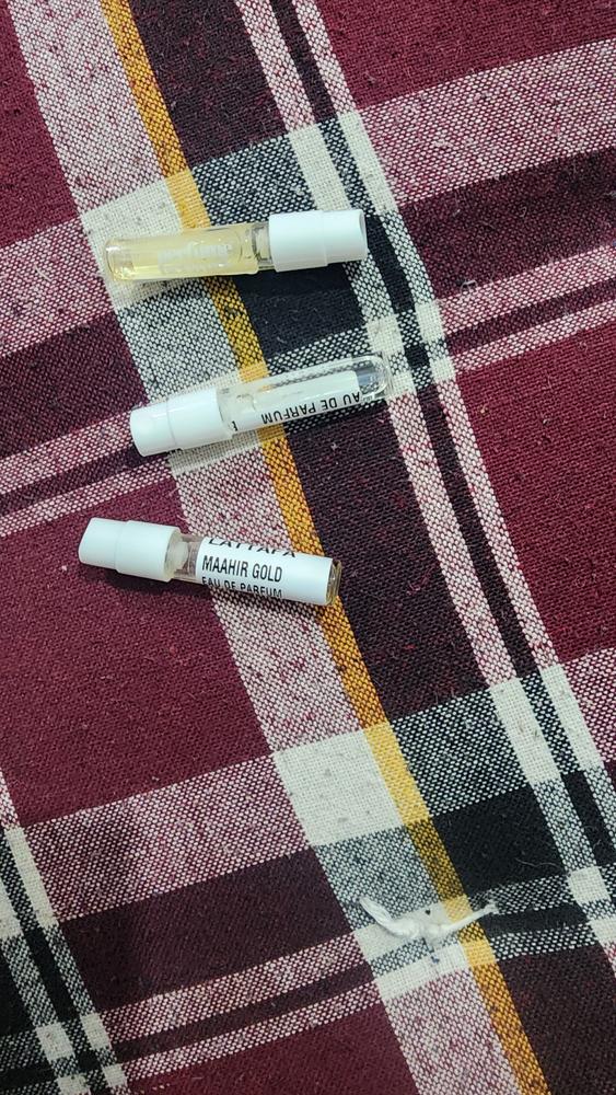 Lattafa Maahir Sampling Set ( Gold, Black, Legacy) 3 x 1ml - Customer Photo From Aditya More 