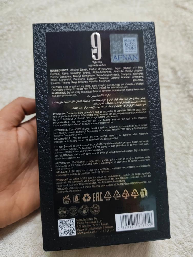 Afnan 9 PM Nightout Extrait de Parfum for Men - Customer Photo From Hafizkhan