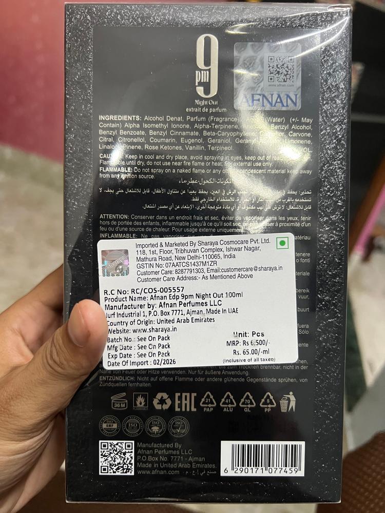 Afnan 9 PM Nightout Eau de Parfum for Men - Customer Photo From Sahhil