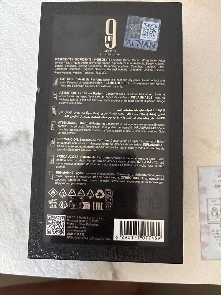 Afnan 9 PM Nightout Extrait de Parfum for Men - Customer Photo From Aaryan Nayak