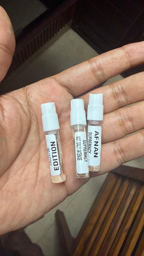 Afnan Supremacy Sampling Set(Not Only Intense, Collector Edition, Silver) 3 x 1ml - Customer Photo From Abdul naseeb