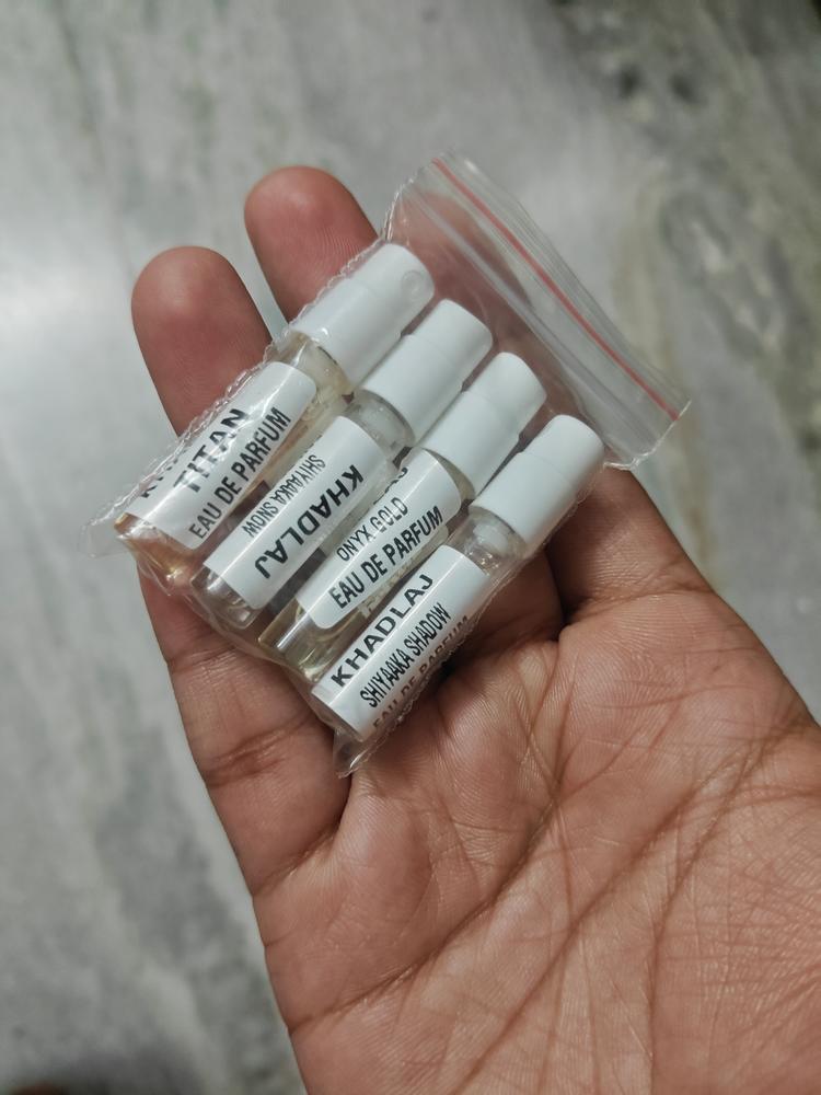 Khadlaj New Men Sampling Set( Shiyaaka Snow, Shiyaaka Shadow, Onyx Gold, Titan) 4 x 1ml - Customer Photo From Samarth Kanojiya