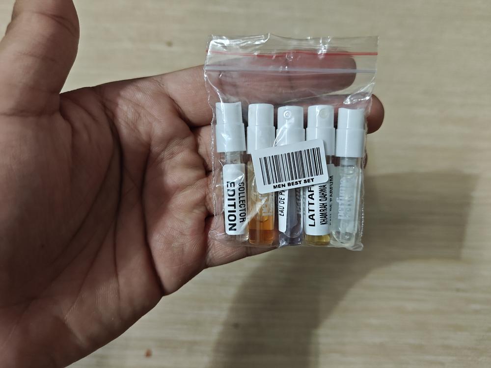 Best of Middle East Sampling Set( Hawas, Liquid Brun, Marwa, Khamrah Qahwa, Collector Edition) 5 x 1ml - Customer Photo From Aditya Raj