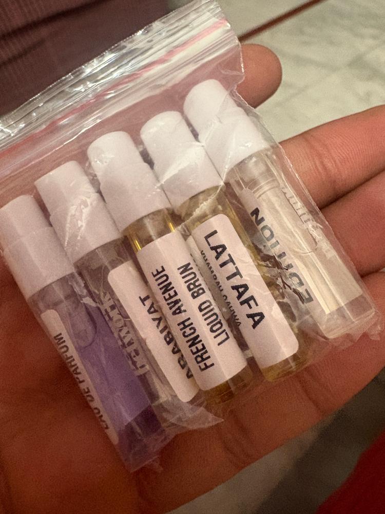 Best of Middle East Sampling Set( Hawas, Liquid Brun, Marwa, Khamrah Qahwa, Collector Edition) 5 x 1ml - Customer Photo From Aman Kumar