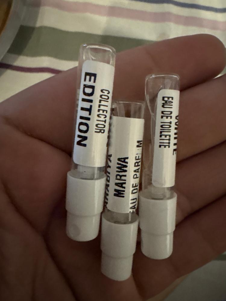 Best of Middle East Sampling Set( Hawas, Liquid Brun, Marwa, Khamrah Qahwa, Collector Edition) 5 x 1ml - Customer Photo From sarvam singhal
