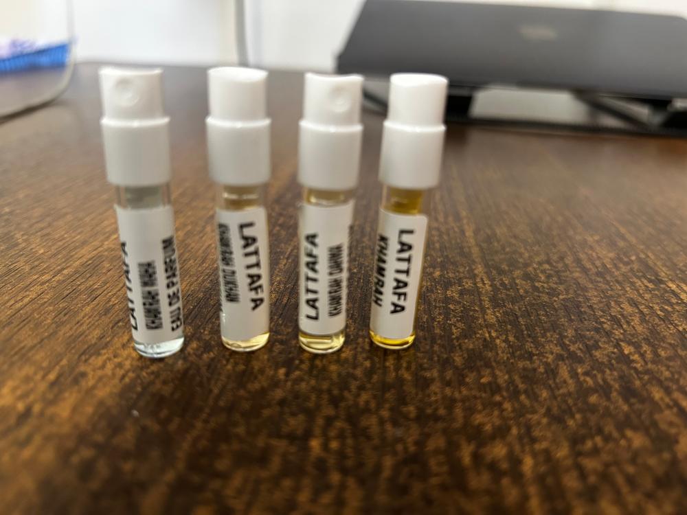 Khamrah Sampling Set( Waha, Khamrah, Qahwa, Dukhan) 4 x 1ml - Customer Photo From Kunal Raijade