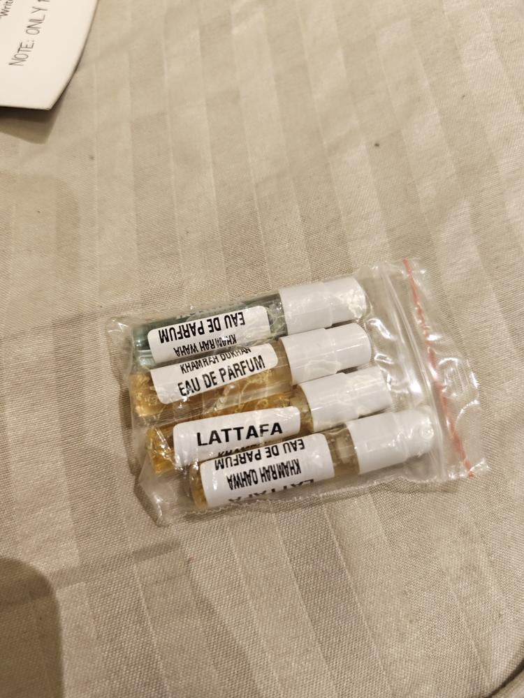 Khamrah Sampling Set( Waha, Khamrah, Qahwa, Dukhan) 4 x 1ml - Customer Photo From Prathamesh Sawant