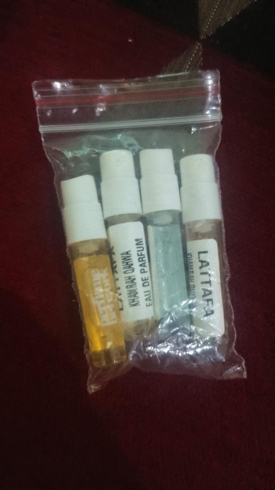 Khamrah Sampling Set( Waha, Khamrah, Qahwa, Dukhan) 4 x 1ml - Customer Photo From harsh