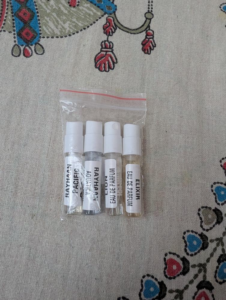Rayhaan Sampling Set( Elixir, Pacific Aura, Aquatica, Lion) 4 x 1ml - Customer Photo From Rupin Bhattacharjee