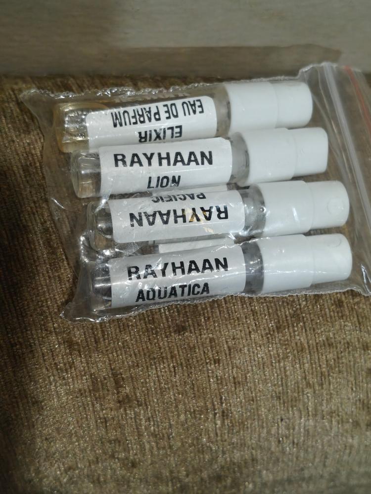 Rayhaan Sampling Set( Elixir, Pacific Aura, Aquatica, Lion) 4 x 1ml - Customer Photo From Samarth Kanojiya